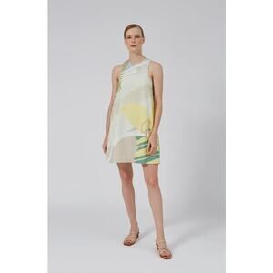 Our Second Nature Gathered Back Shift Dress Beige Coastal Sleeveless Sz S